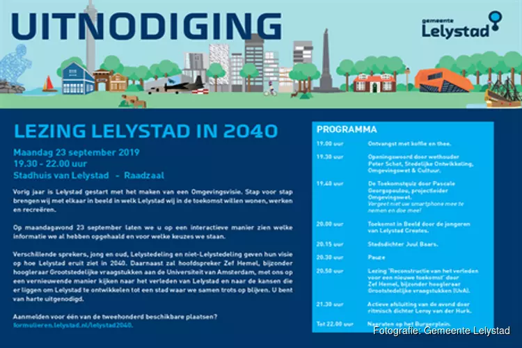 Uitnodiging Lezing Lelystad in 2040