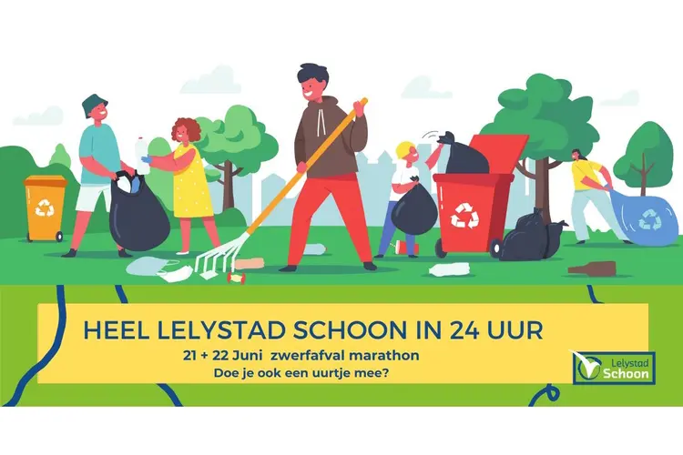 Zwerfafval Marathon: Lelystad Schoon in 24 uur!